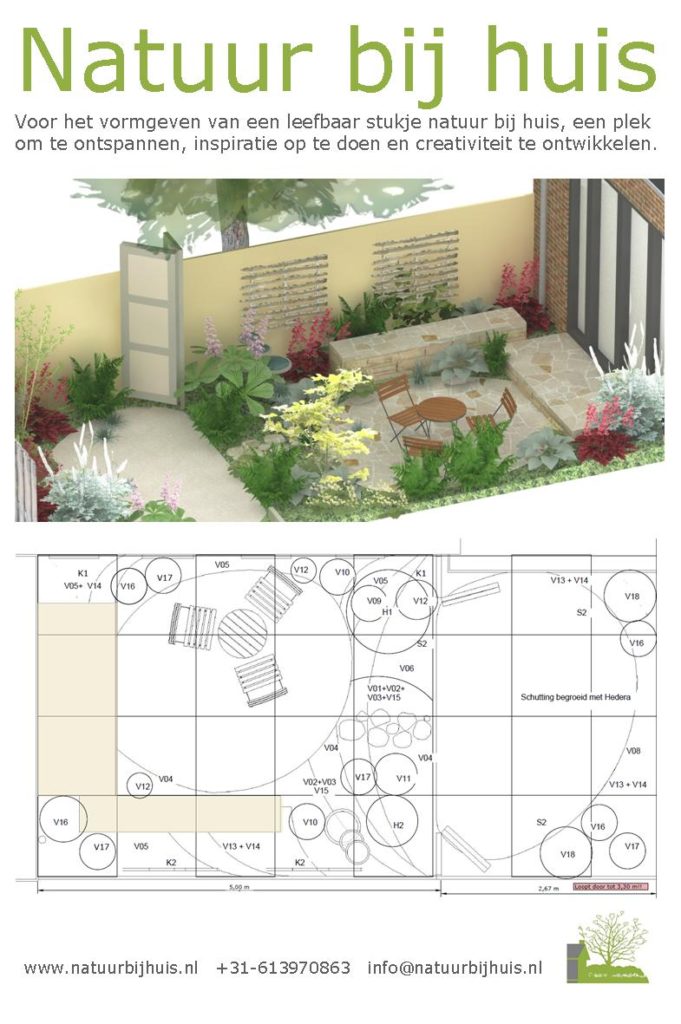 patio tuinontwerp beplantingsplan